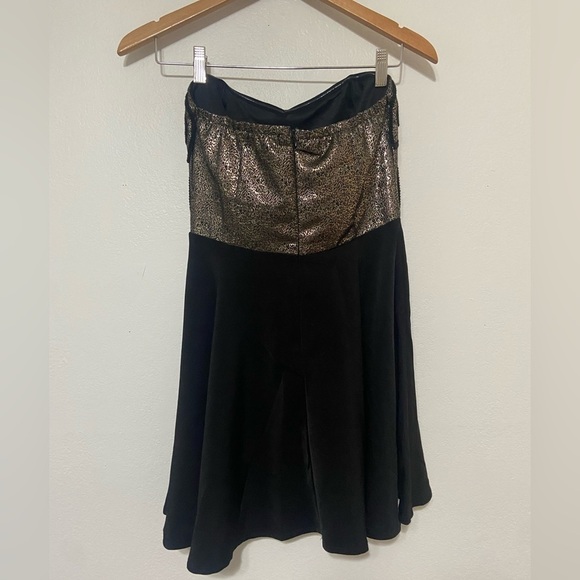 Mustard Seed women's S strapless gold/black mini cocktail dress EUC - Picture 4 of 6